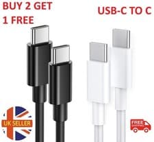 Image of 1m USB-C to USB-C FAST CHARGE TYPE C CHARGING DATA SYNC CABLE UK