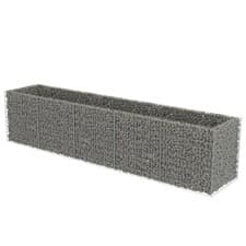 Image of vidaXL Gabion Raised Bed Galvanised Steel Stone Basket Raised Bed Multi Sizes