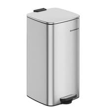 Image of 30L Kitchen Bin SONGMICS Steel Trash Can Silver Soft Close Stays Open