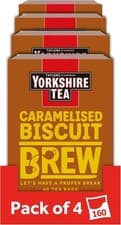 Image of Yorkshire Tea Caramelised Biscuit Brew Flavoured Tea Bags, 4 Boxes of 40 Tea Ba