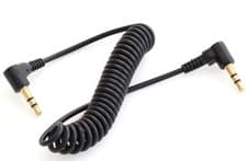 Image of 3.5mm Stereo AUX Coiled Cable Right Angle Male to Male 1.5m