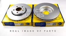 Image of 2 X FRONT AXLE BRAKE DISCS FOR FITS RENAULT VAUXHALL COMLINE ADC1110V