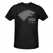 Image of Game Of Thrones Stark Logo Mens Black T Shirt Game Of Thrones Classic Tee