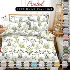 Image of 100% Egyptian Cotton Duvet Cover Set 400TC Floral Printed Bedding Set, All Sizes