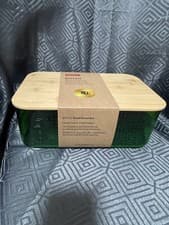 Image of New Bodum Bistro Transparent Green Small Bread Bin Box Bamboo Lid