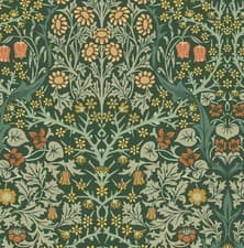 Image of 1 Roll William Morris Wallpaper Blackthorn Deep Green RRP £62.00 New & Sealed