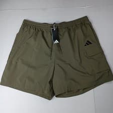 Image of Adidas 2XL Men's Cargo Shorts Olive Green/Black Drawstring Lifestyle JD1827 New