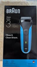 Image of Braun Series 3 Close & Clean | Model 310s Wet & Dry Electric Shaver | Black/Blue