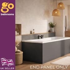 Image of Charcoal Matt Grey MDF 800mm Adjustable Bathroom End Bath Panel Can Cut To Size
