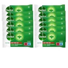 Image of Dettol 2-in-1 On-the-Go Wipes for Hands and Surfaces 10 x 15 wipes