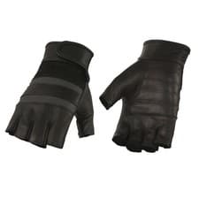 Image of Milwaukee MG7548 Men’s Leather & Mesh Fingerless Gloves w/ Gel Palm, Reflective