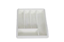 Image of Whitefurze 5 Compartment Plastic Cutlery Holder Drawer Organiser Kitchen Tray