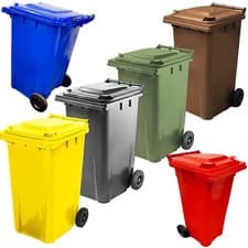 Image of Wheelie Bin Large 240L Council Size Bin All Colours Outdoor Rubbish Rubber Wheel