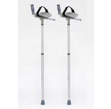 Image of Pair of Forearm Padded Platform Trough Height Adjustable Crutches For Arthritis