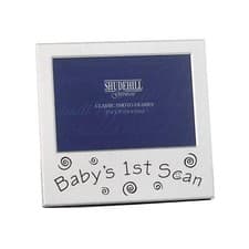 Image of Baby's 1st Scan Photo Frame 5" x 3.5" Silver Satin Finish