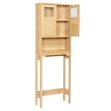 Image of Over Toilet Storage Unit 3-Tier Freestanding Washing Machine Bathroom Cabinet UK