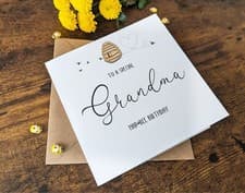 Image of Grandma Birthday Card, Personalised Card for Grandmother, Handmade Eco Gift
