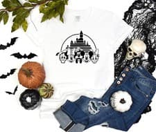 Image of Disney Characters Halloween Shirt Magic Castle Matching Tee Halloween Costume