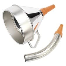 Image of Sealey Fm20F Funnel Metal With Flexible Spout And Filter 200Mm