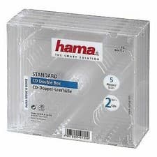 Image of HAMA Standard CD Double Jewel Case, pack of 5, transparent