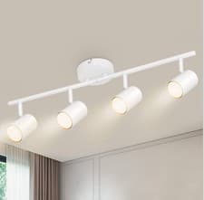 Image of LED Ceiling Light 4 Way Rotatable - Light Fittings Ceilings White with GU10 Sock