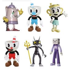 Image of 9-10Cm 6Pcs/Lot Cuphead Mugman the Chalice PVC Action Figure Model Toys Cute Car