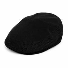 Image of Kangol Tropic 504 Ventair Flat Cap - Black - Medium (57cm) Iconic Summer Hat.