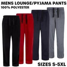Image of Mens Lounge Pants Super Soft Nightwear Cosy Trousers Fleece Pyjama Bottoms S-5XL