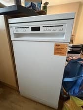 Image of Bush DWSLE96W Slimline Dishwasher - White