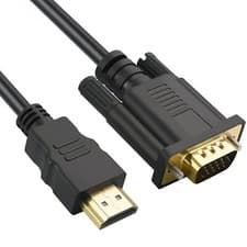 Image of 1.8m HDMI to VGA Cable Monitor Lead PC XBOX Laptop Converter Adapter UK