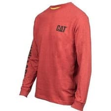 Image of Caterpillar CAT Trademark Banner brick cotton long-sleeve T-Shirt 1510034