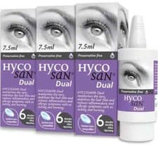 Image of 3 X Hycosan Dual Eye Drops 7.5ml Lipid Deficient & Allergy Related Dry Eye Scope
