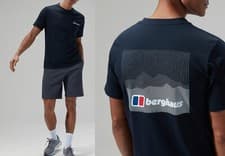 Image of Berghaus Mens Calibration Linear Organic Cotton T Shirt Casual Short Sleeve Tee