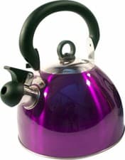 Image of Purple Stainless Steel Whistling Kettle 3L Stove Top Hob Kitchenware Camping