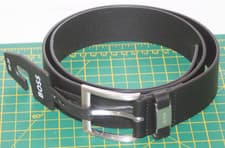Image of HUGO BOSS CONNIO BLACK LEATHER 90 cm 34" BELT FITS 34"