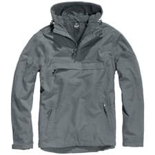 Image of Brandit Classic Tactical Windbreaker Hooded Anorak Mens Jacket Anthracite Grey