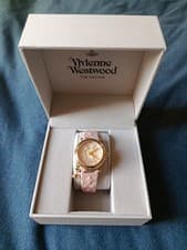 Image of Vivienne Westwood Women's Watch with Analogue Display and Pink Leather Strap