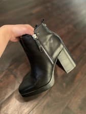 Image of Aldo Cremella Leather Heeled Ankle Boots black