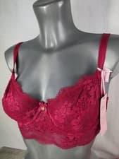 Image of NEW Boux Avenue Dark Red Stephanie Non Pad Balconette Bra Lingerie ALL SIZES