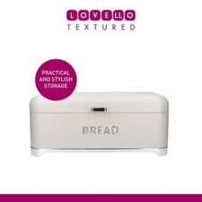 Image of KitchenCraft Lovello Textured Large Bread Bin, Latte Cream
