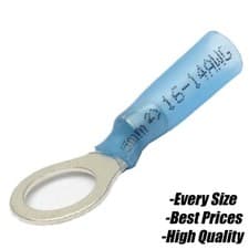Image of BLUE 10.5mm Heat Shrink Ring Terminal Electrical Heatshrink Connector Terminal