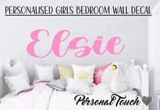 Image of Personalised Name Wall Decal Girls Boys Kids Vinyl Sticker Art Nursery Bedroom