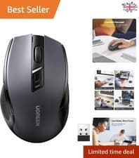Image of Ergonomic Wireless Computer Mouse - 4000 DPI, Silent Clicks & Long Battery Life