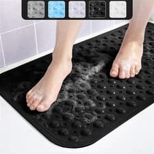 Image of Extra Large Shower Mat Non Slip Bathtub Anti Mold Strong Suction Rubber Bath Mat