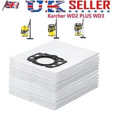 Image of 10Pack Fleece Cloth Dust Bags fit Karcher WD2 PLUS WD3 KWD1 KWD3 WD3 Wet & Dry*&