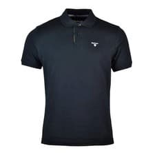 Image of Barbour Tartan Cotton Pique Polo Shirt Black