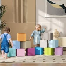 Image of 12 PCs Soft Play Blocks Soft Foam Toy Building and Stacking Blocks for Kids