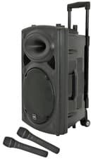 Image of QTX QR12PABT 100W 12" Portable PA with USB/SD/FM/BT and 2x VHF Mic