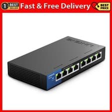 Image of Linksys LGS108 8 Port Gigabit Unmanaged Network Switch Home & Office Ethernet
