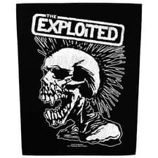 Image of The Exploited Vintage Skull Back Patch Punk Mohawk XL DTG Printed Sew On